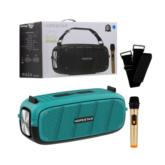 HOPESTAR PORTABLE BLUETOOTH SPEAKER A20 PRO TWS/HANDS-FREE/U DISK/TF/AUX WITH MICROPHONE SUPPORT POWER BANK 35W BLUE